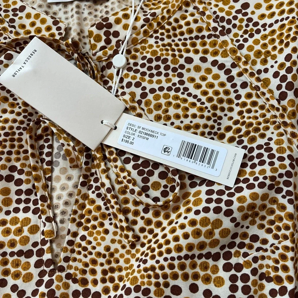 NWT Rebecca Taylor Floral Abstract Blouse - Picture 8 of 10